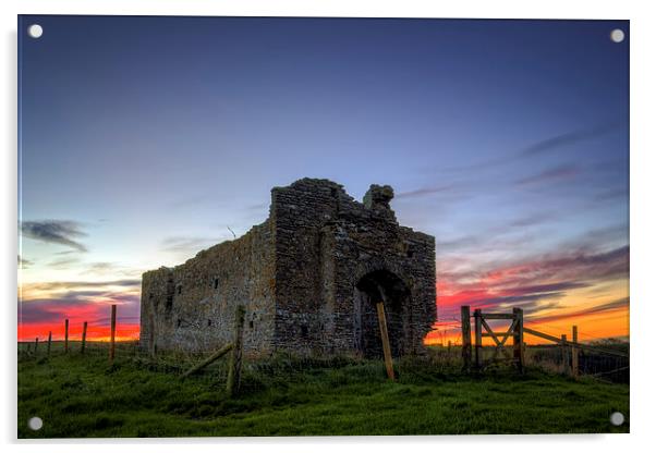 St. Michaels chapel Acrylic by Dave Wilkinson North Devon Ph