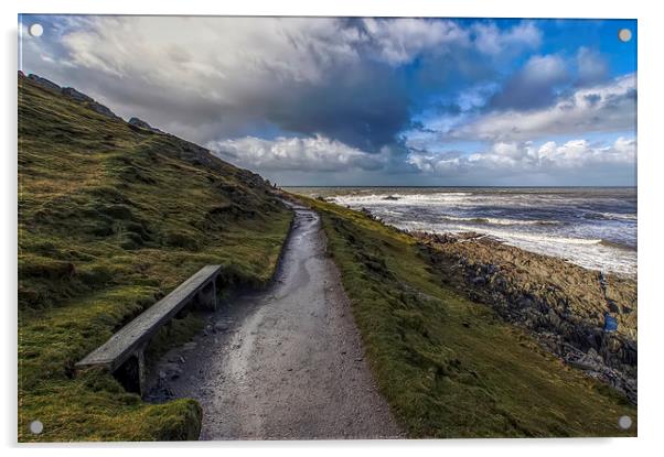 Path to Morte Point Acrylic by Dave Wilkinson North Devon Ph