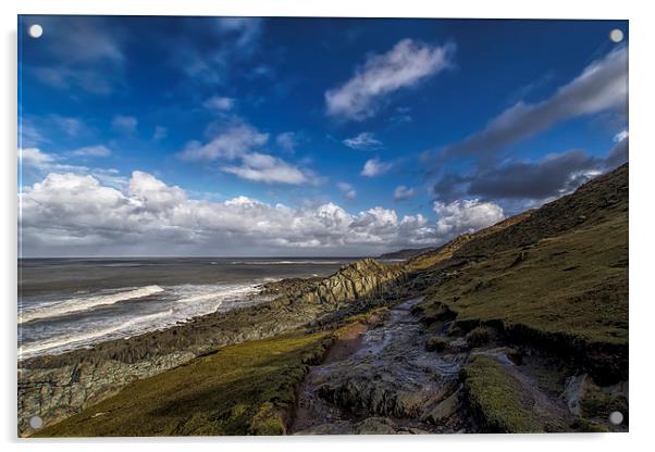 Morte Point Acrylic by Dave Wilkinson North Devon Ph