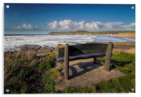 Croyde Bay Acrylic by Dave Wilkinson North Devon Ph