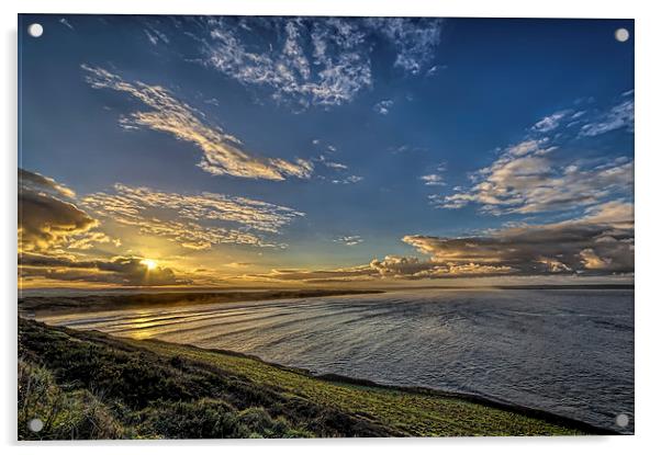 Saunton Sands sunrise Acrylic by Dave Wilkinson North Devon Ph