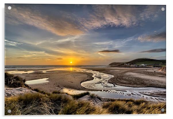 Croyde Bay Acrylic by Dave Wilkinson North Devon Ph