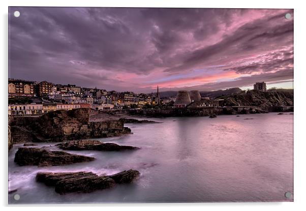 Ilfracombe sunset Acrylic by Dave Wilkinson North Devon Ph