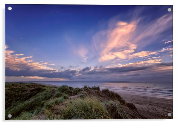   Saunton Sands sunset Acrylic by Dave Wilkinson North Devon Ph