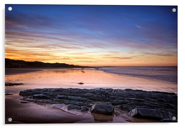  Saunton Sands surfers Acrylic by Dave Wilkinson North Devon Ph