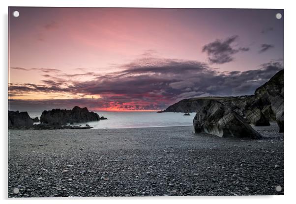 Sandy Cove, North Devon Acrylic by Dave Wilkinson North Devon Ph