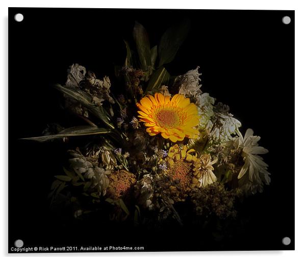 Still Life Flower Bouquet Gerbera Acrylic by Rick Parrott