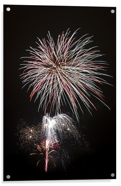 Fireworks02 Acrylic by Rick Parrott