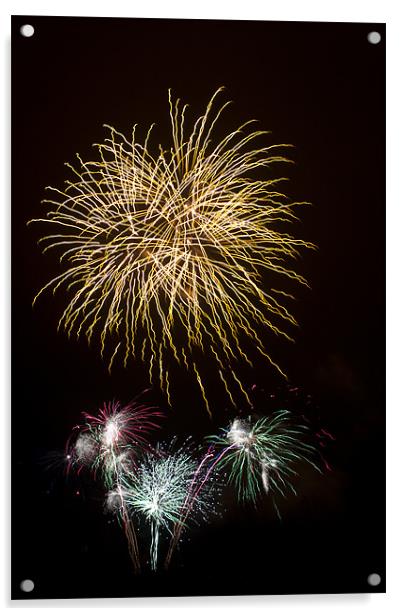 Fireworks 03 Acrylic by Rick Parrott