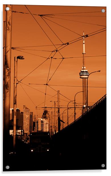 Streetcar Skyline Acrylic by kurt bolton