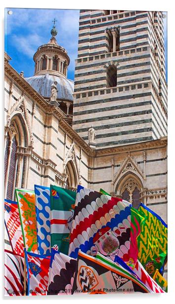 Siena flags Acrylic by Colin Chipp
