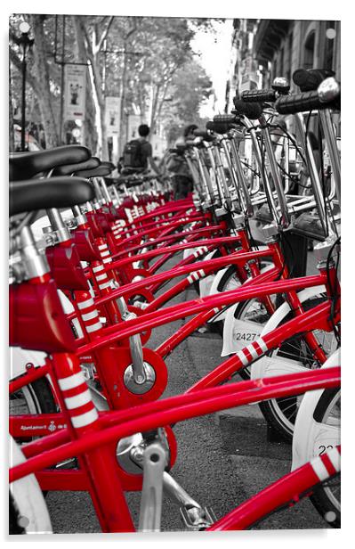 Barcelona bikes Acrylic by Colin Chipp