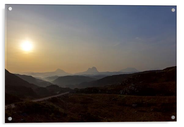 Assynt Mountain Sunrise Acrylic by Derek Beattie