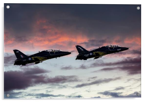 Royal Navy Hawks at Sunset Acrylic by Derek Beattie