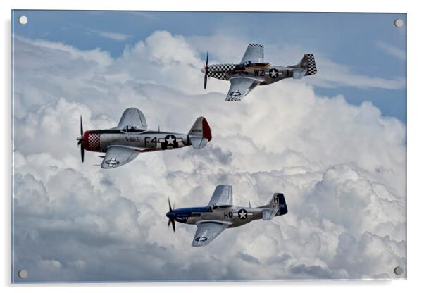 Thunderbolt and Mustangs Acrylic by Derek Beattie