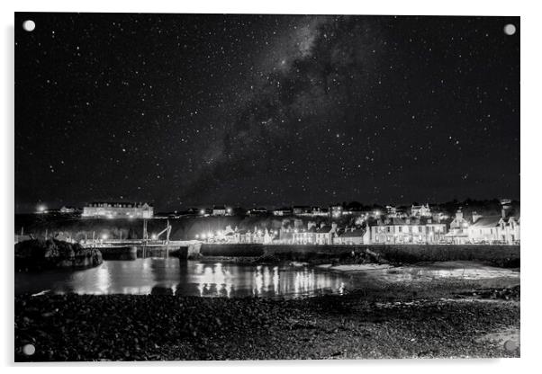 Portpatrick at Night Acrylic by Derek Beattie