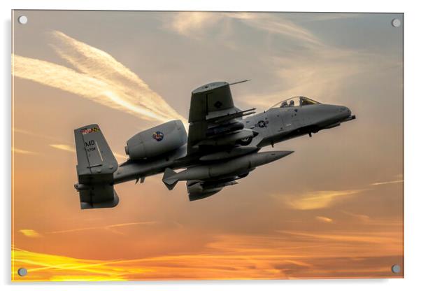 Fairchild Republic A-10C Thunderbolt II  Acrylic by Derek Beattie