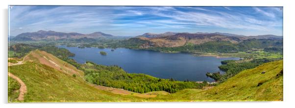 Cat Bells Panorama Acrylic by Derek Beattie