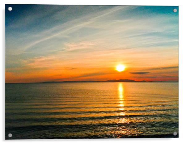 Isle of Arran Sunset Acrylic by Derek Beattie