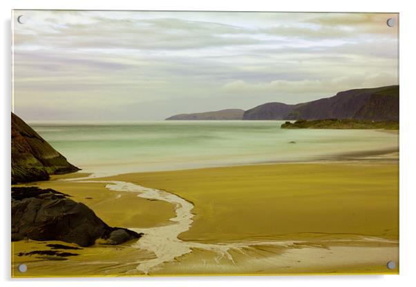 Sandwood Bay  Scotland Acrylic by Derek Beattie