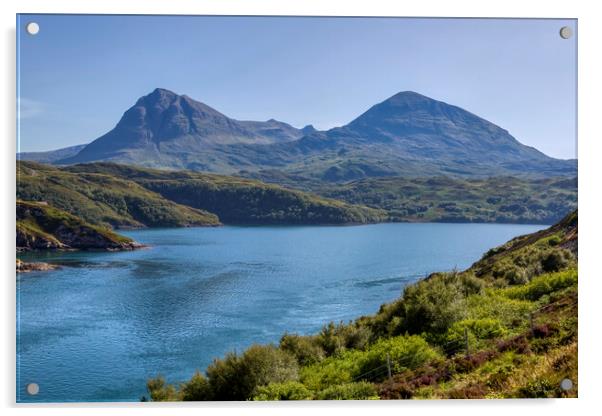 Quinag Mountain  Acrylic by Derek Beattie