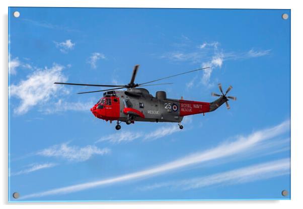 Royal Navy Sea King Helicopter Acrylic by Derek Beattie