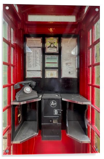 Red Telephone Box Acrylic by Derek Beattie