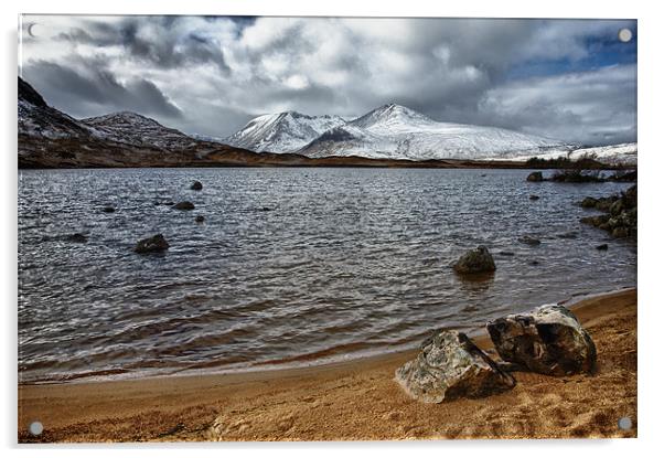 Black Mount Mountains Scotland in Winter Acrylic by Derek Beattie