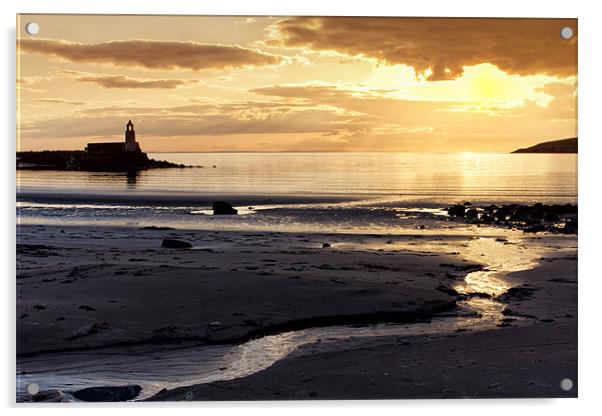 Sunset Port Logan Scotland Acrylic by Derek Beattie