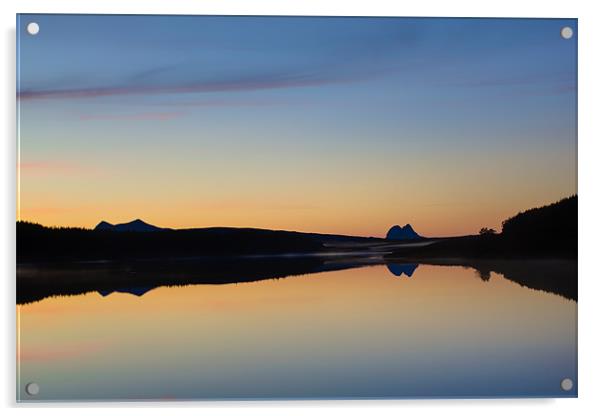 Suilven and Cul Mor Sunset Reflections Acrylic by Derek Beattie
