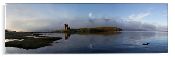 Ardvreck Castle Scotland Panorama Acrylic by Derek Beattie