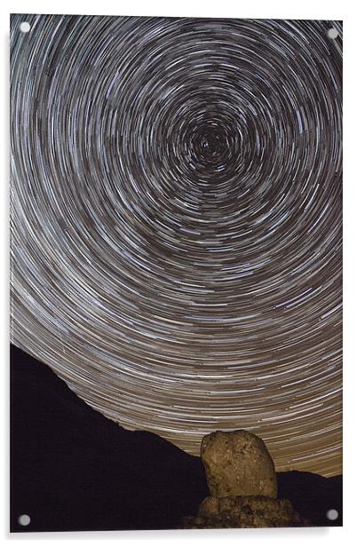 Star Trails Bruces Stone Scotland Acrylic by Derek Beattie