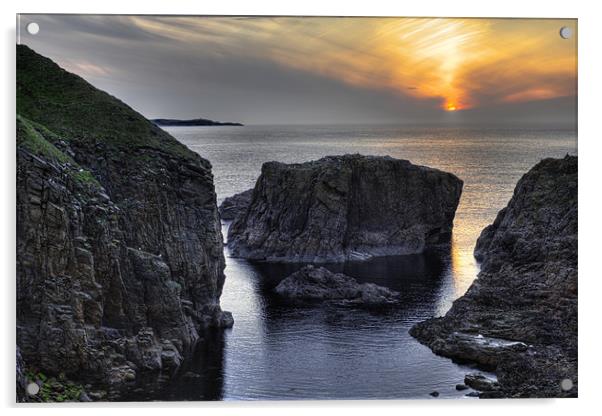 Portskerra Sunset Scotland Acrylic by Derek Beattie