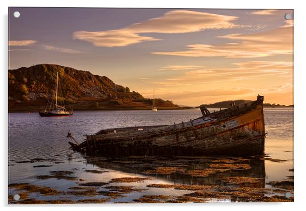 Shipwreck West Coast of Scotland Acrylic by Derek Beattie