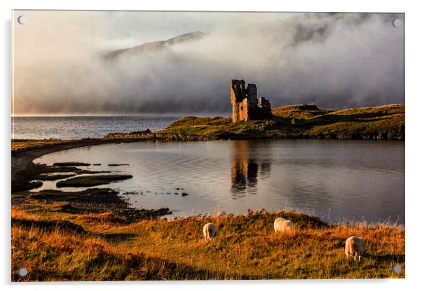 Ardvreck Castle Highland Scotland Acrylic by Derek Beattie