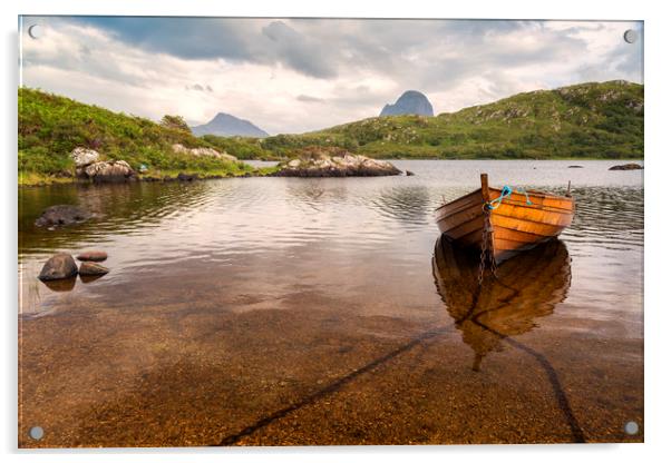  Canisp and Suilven From Loch Druim Suardalain Acrylic by Derek Beattie