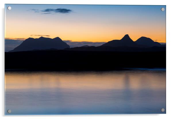 Assynt Mountains at Dawn Acrylic by Derek Beattie