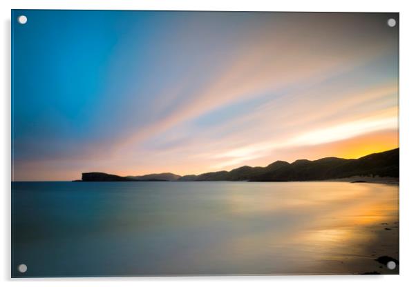 Oldshoremore Beach Sunset Acrylic by Derek Beattie