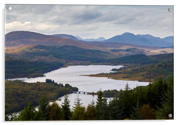 Loch Garry from Glengarry Viewpoint Acrylic by Derek Beattie