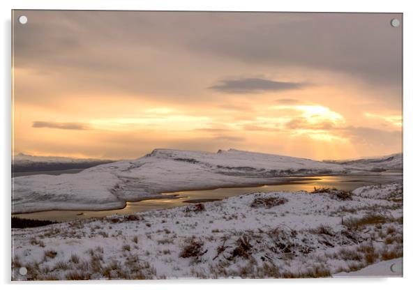 Trotternish Ridge  Isle of Skye Toward Sundown Acrylic by Derek Beattie