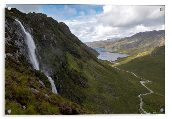 Eas a' Chual Aluinn Waterfall Acrylic by Derek Beattie