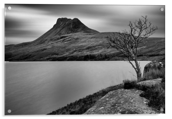 Stac Pollaidh across Loch Lurgainn Acrylic by Derek Beattie