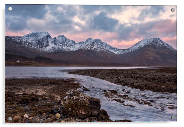 Blaven Isle of Skye  Winter Sunrise Acrylic by Derek Beattie