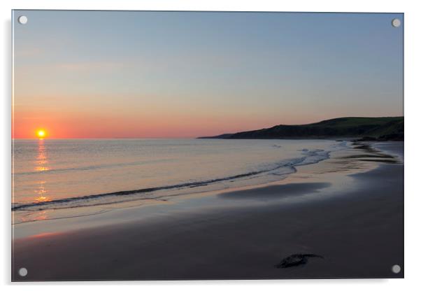 Sunset at Killantringan Bay Acrylic by Derek Beattie