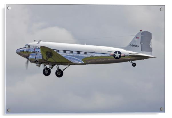 Douglas DC-3C N47E  Miss Virginia Acrylic by Derek Beattie