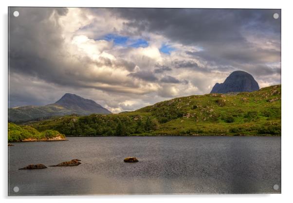 Suilven and Canisp Scotland Acrylic by Derek Beattie