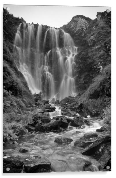 Clashnessie Waterfall Scotland Acrylic by Derek Beattie