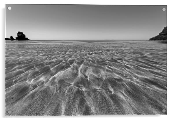 Black Sands at Talisker Bay Skye Acrylic by Derek Beattie