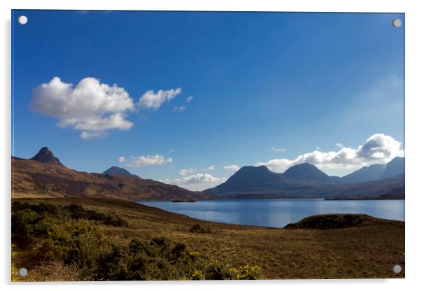 Stac Pollaidh and Loch Lurgainn Scotland Acrylic by Derek Beattie