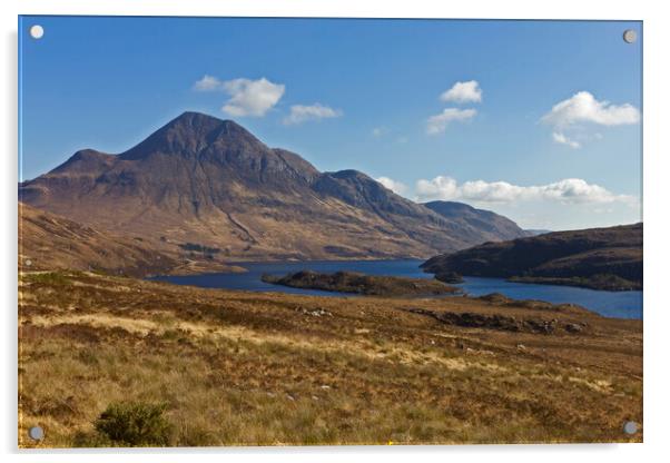 Cul Beag and Loch Lurgainn Scotland Acrylic by Derek Beattie